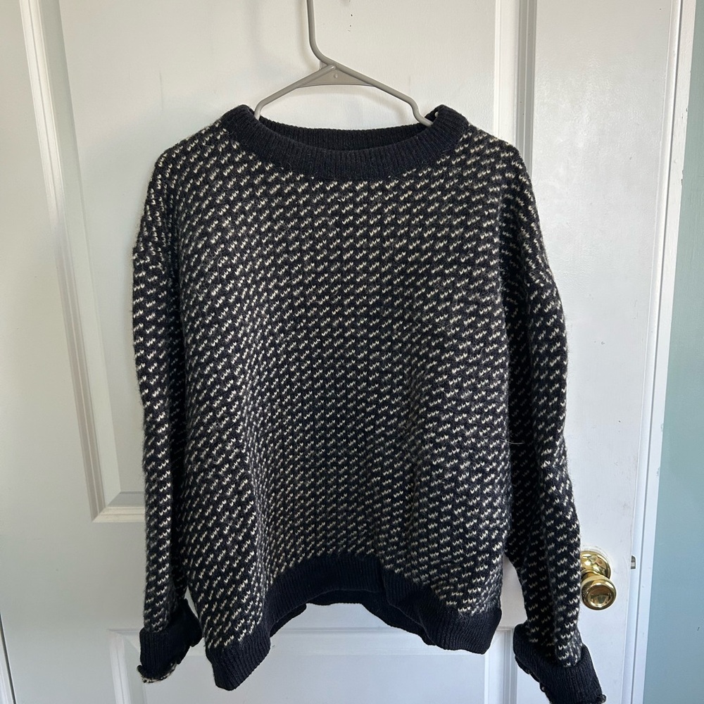 Vintage 80s L.L. Bean Norwegian Wool Birds Eye Sweater